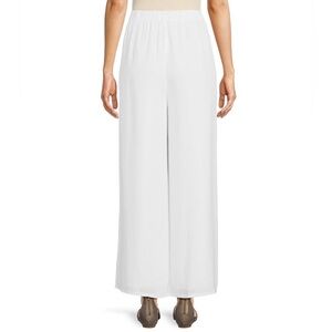 Eileen Fisher Silk Georgette Crepe Elastic Waisted Wide Leg Pants. Size XL